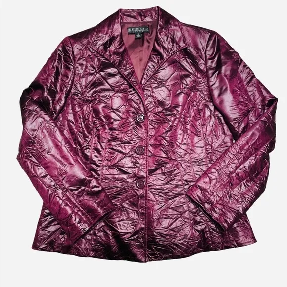 LAFAYETTE 148 New York Crinkle Blazer Jacket Size 12