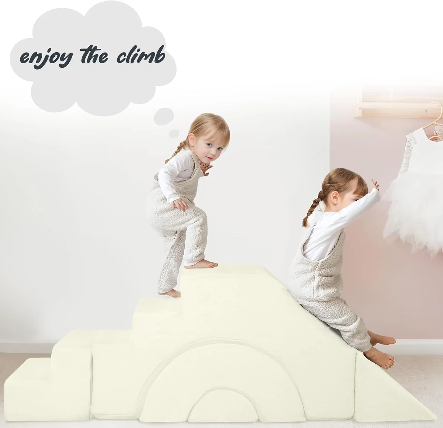 Large Super Soft Fleece Pikler Modular Soft Play Equipment | Removable & Washable | Cream