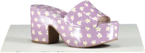 Larroude Purple Miso Floral Patent Mule UK 3.5 👠