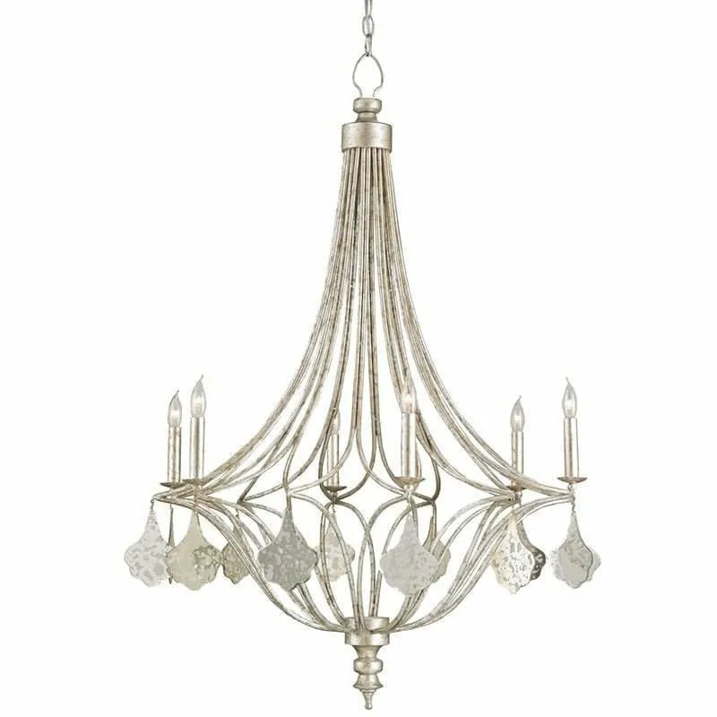 Lavinia Gracian Silver Leaf Six-Light Chandelier
