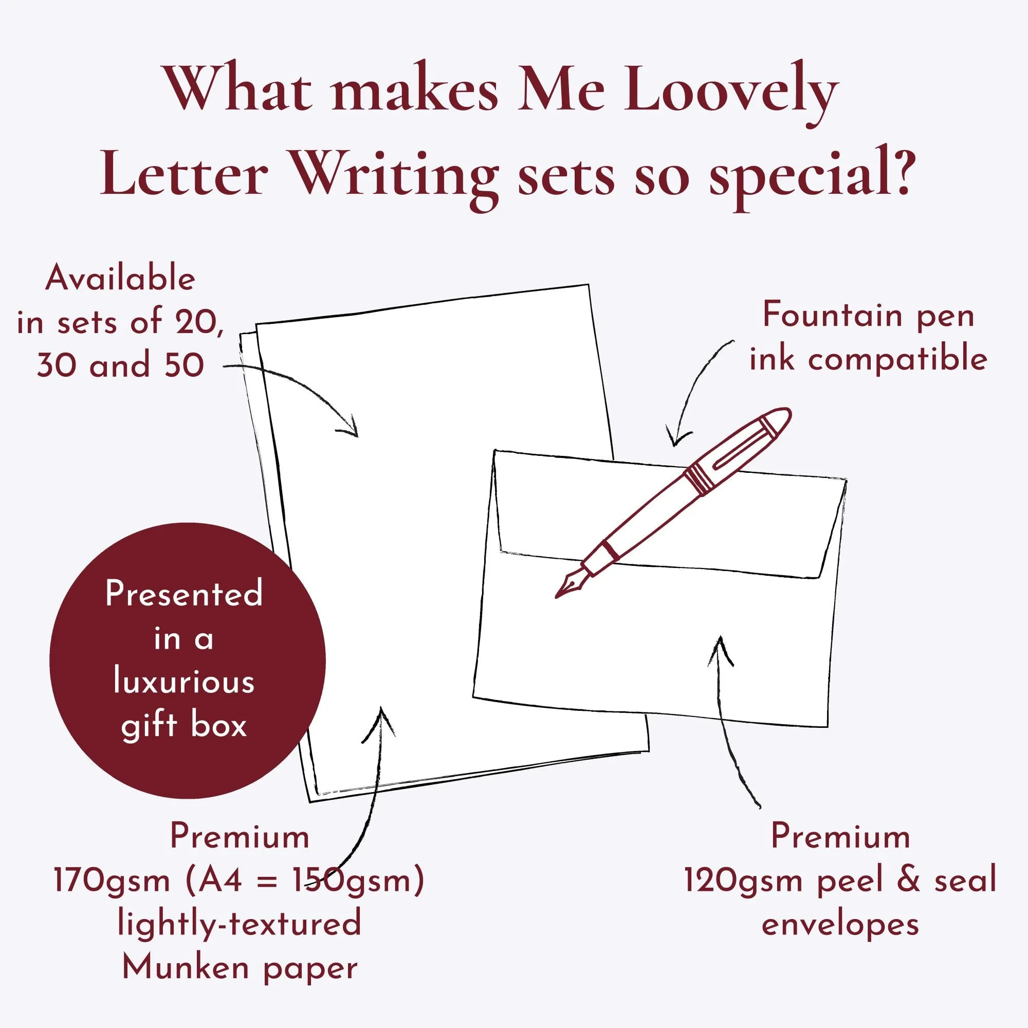 Letter Writing Stationery Set - 'Oxford''