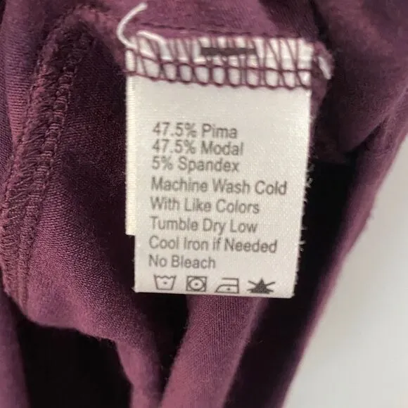 LILLA P. | Faux Wrap Jersey Knit Pima Cotton/Modal Dress - Plum Purple - L