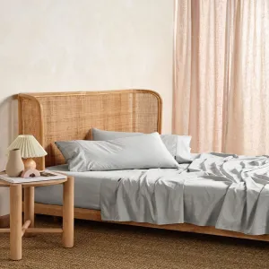 Linen House Elka Bamboo Silver Flat Sheet, 500 Thread Count