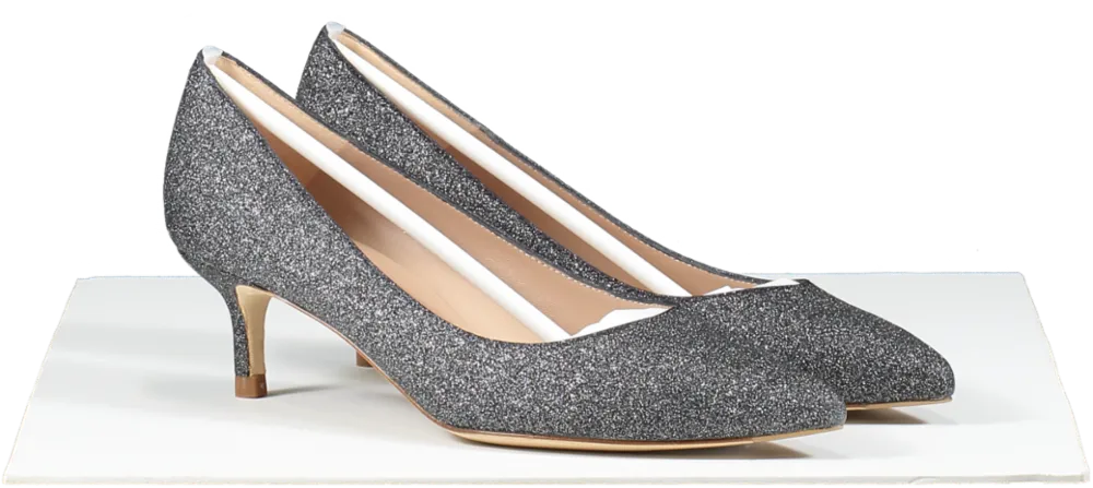 LK Bennett Grey Glitter Kitten Heel Court Shoes BNIB UK 4 EU 37 👠