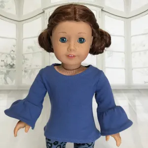 Long sleeve blue top fit American girl doll