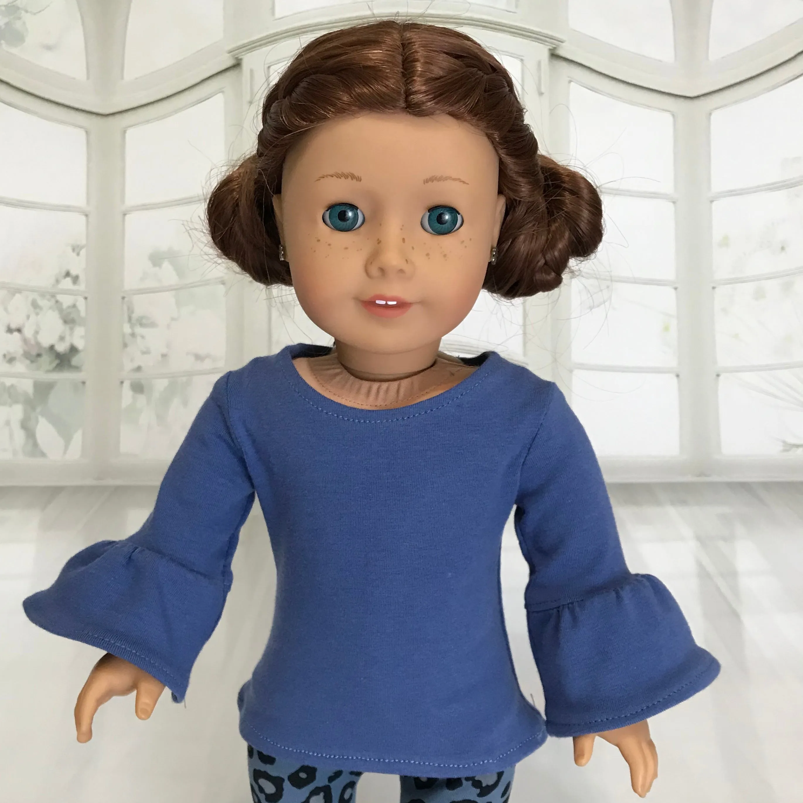Long sleeve blue top fit American girl doll
