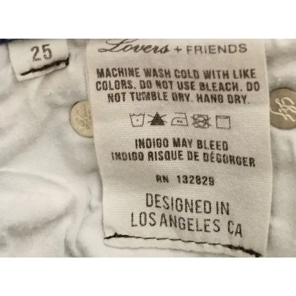 Lovers   Friends Denim Womens Logan High Rise Tapered Jean Embordered Blue Sz 25