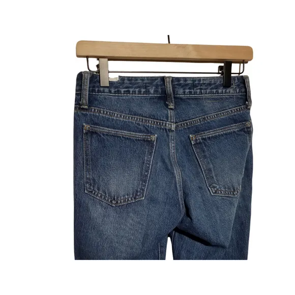 Lovers   Friends Denim Womens Logan High Rise Tapered Jean Embordered Blue Sz 25