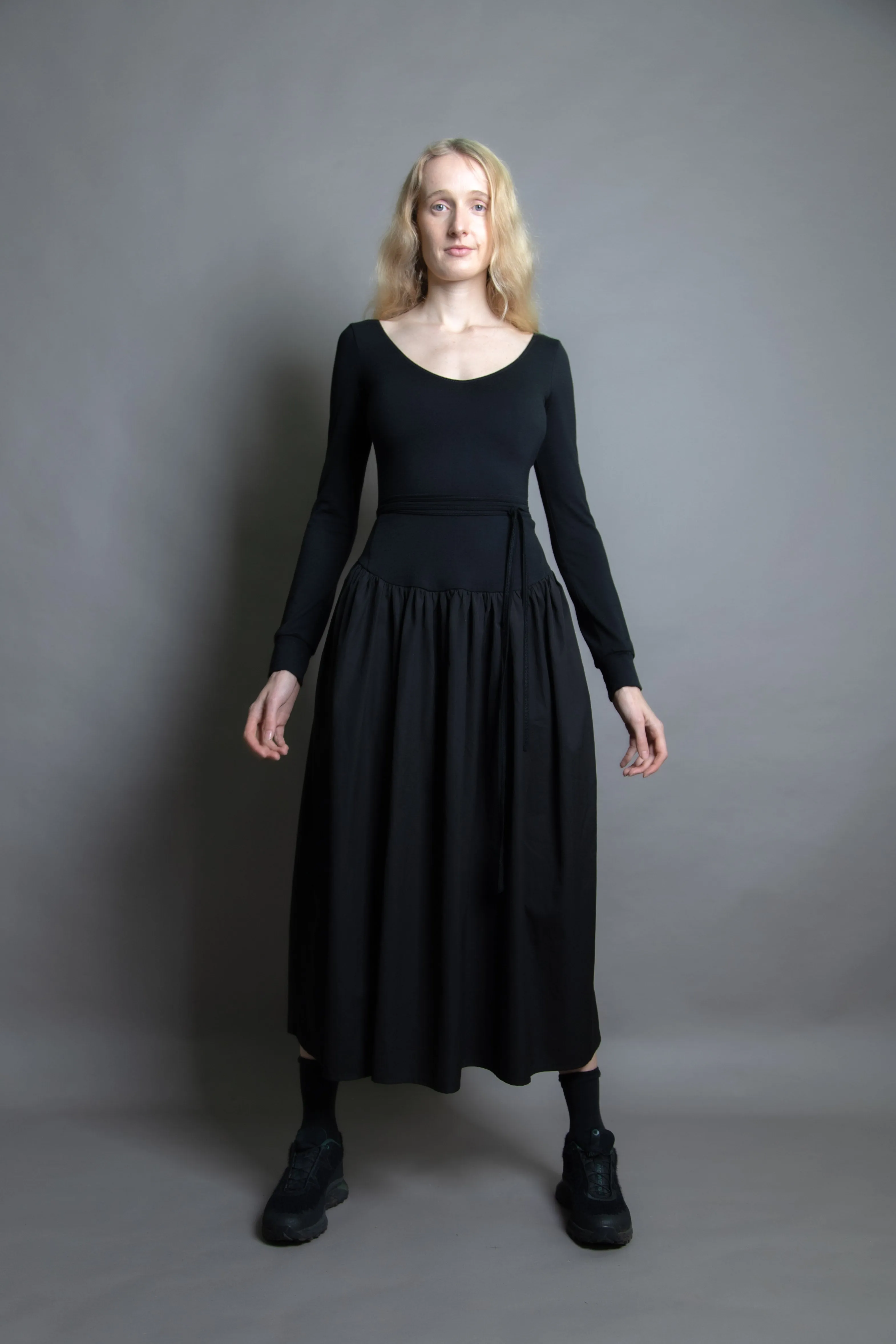 L/S Office Maxi Dress - Black (PO)