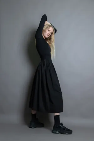 L/S Office Maxi Dress - Black (PO)