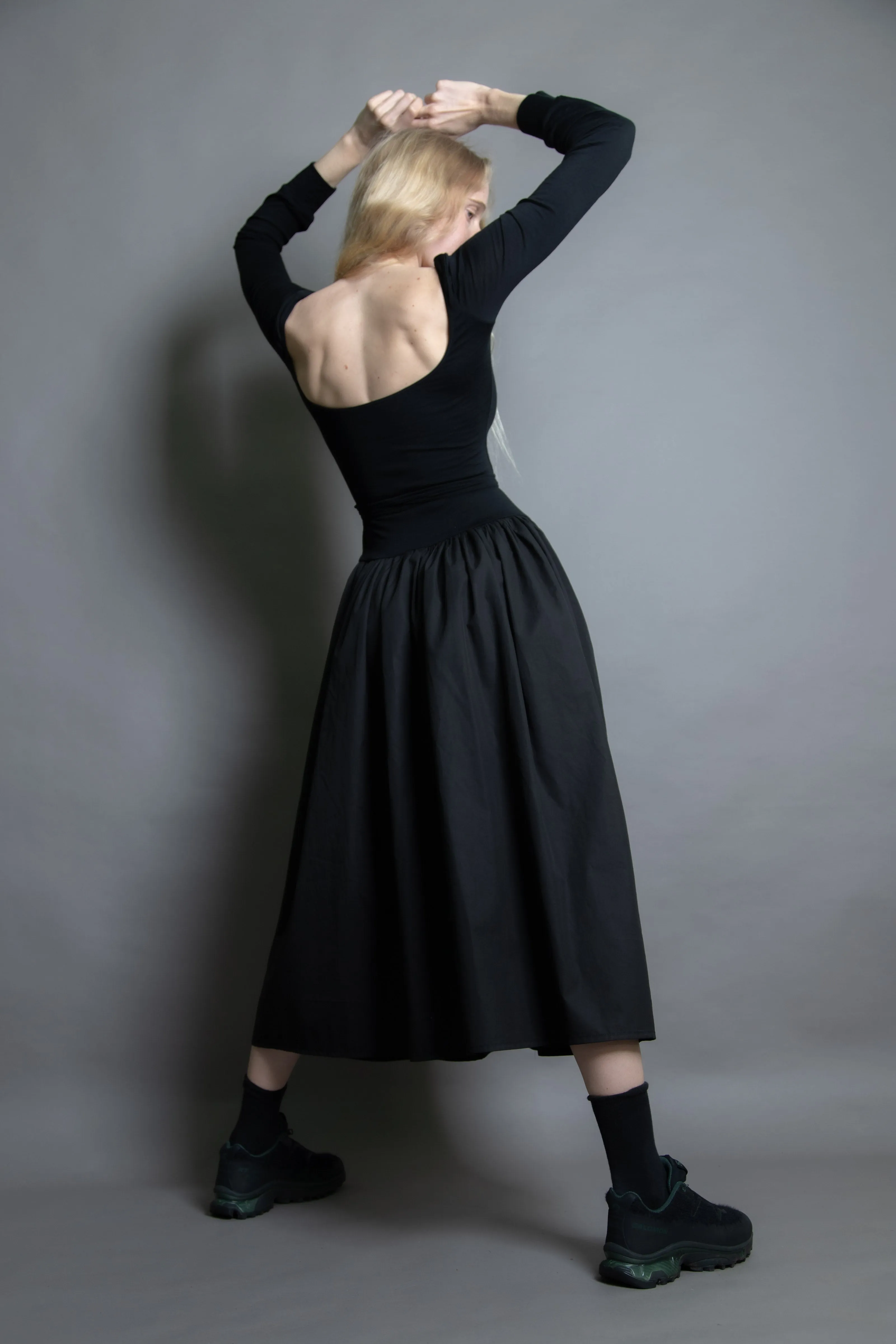 L/S Office Maxi Dress - Black (PO)