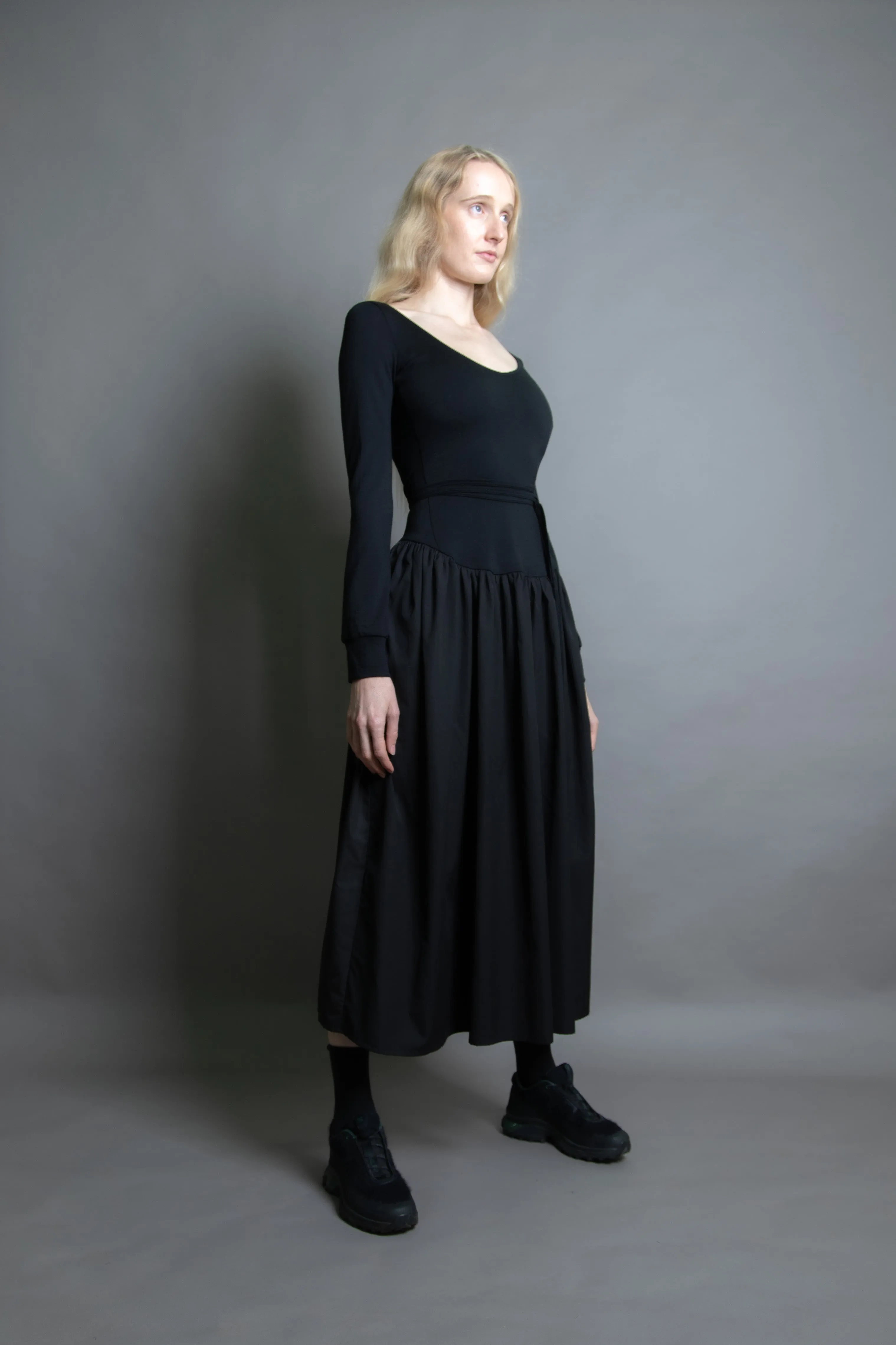 L/S Office Maxi Dress - Black (PO)