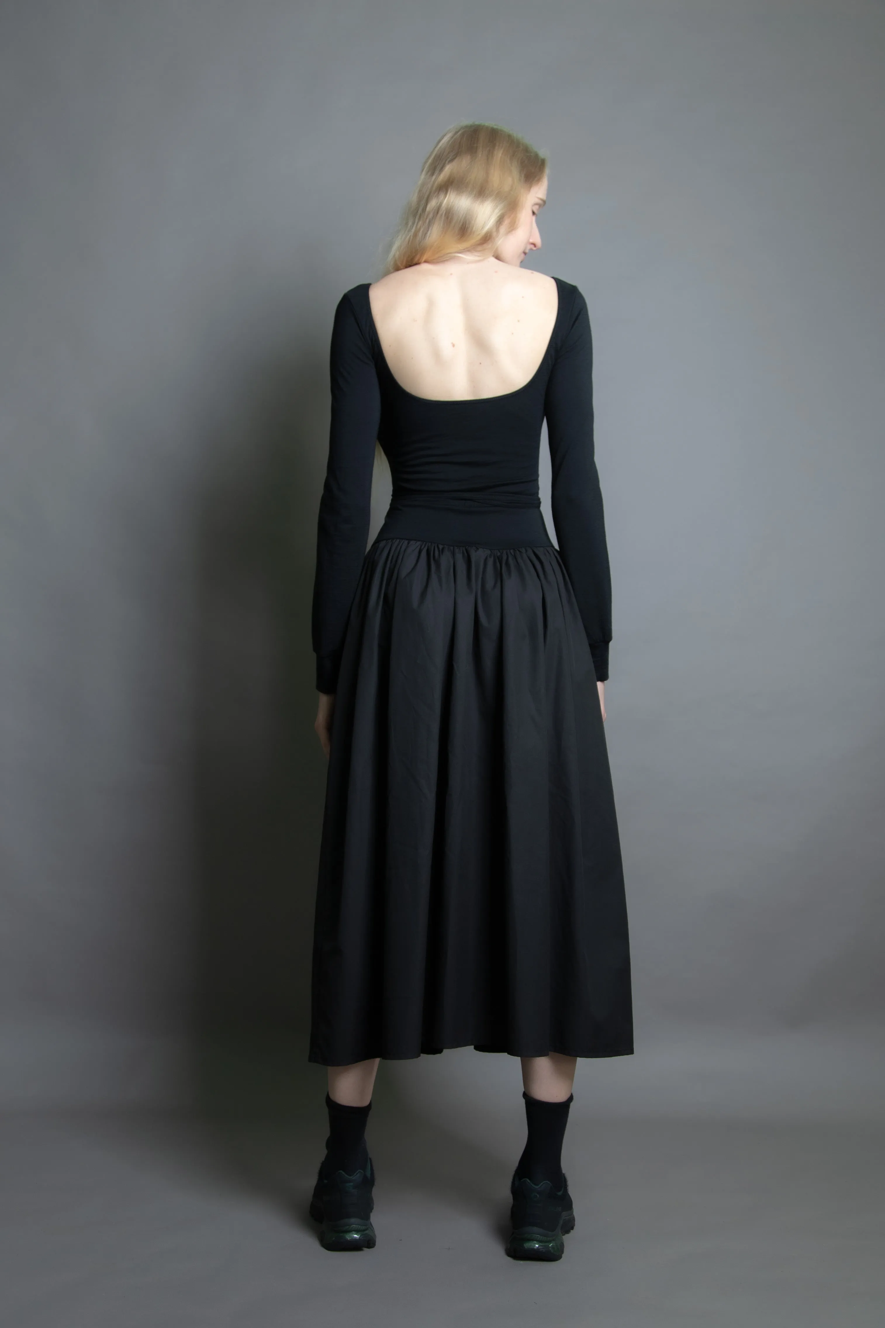 L/S Office Maxi Dress - Black (PO)