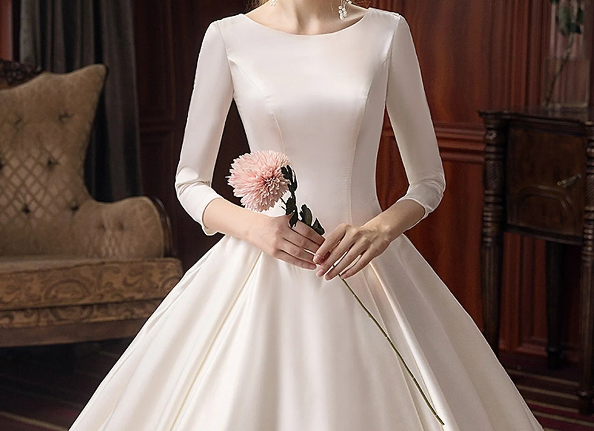 Lucy Satin Luxury Ball Gown Bridal Dress