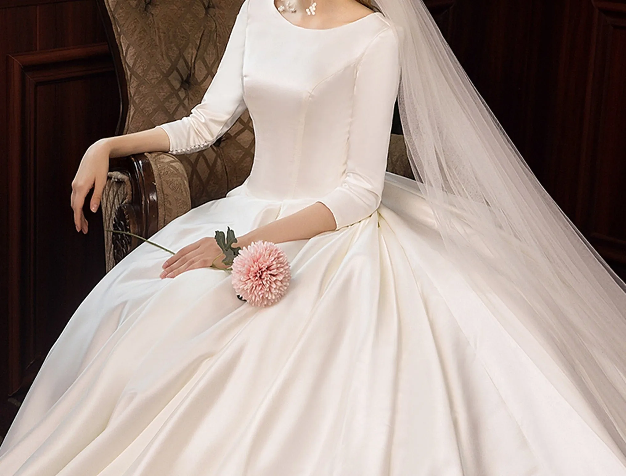 Lucy Satin Luxury Ball Gown Bridal Dress