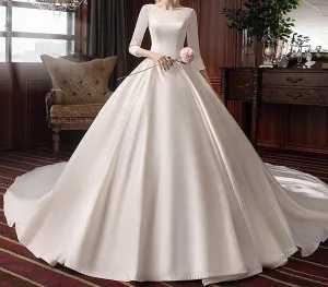 Lucy Satin Luxury Ball Gown Bridal Dress