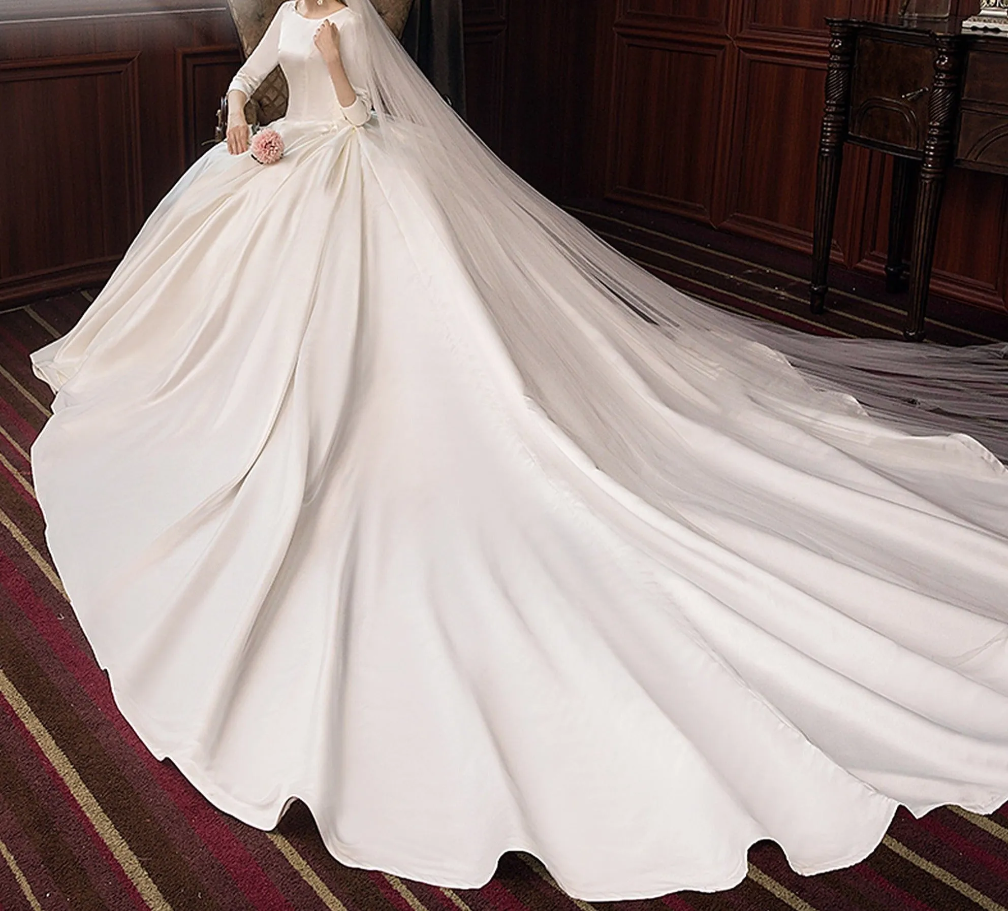 Lucy Satin Luxury Ball Gown Bridal Dress