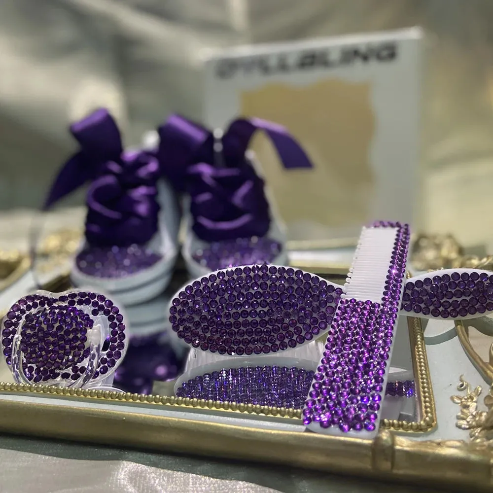 Luxury Baby Bottles and Shoes Headband Set Keepsake