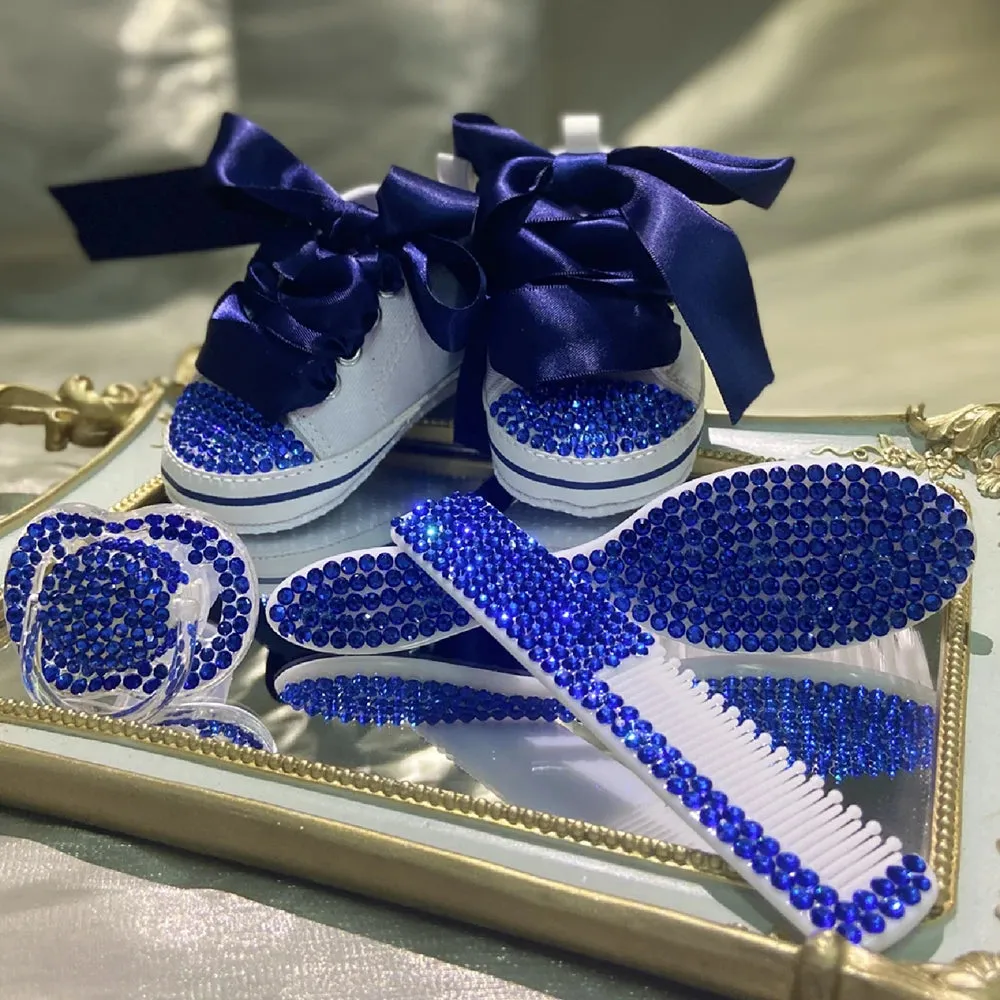 Luxury Baby Bottles and Shoes Headband Set Keepsake