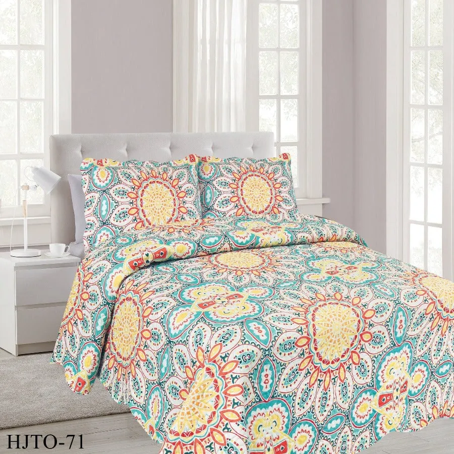 Luxury Flat Quilt Set Double 3 Piece HLTO-71