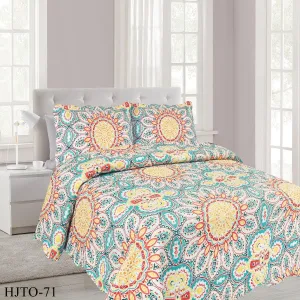 Luxury Flat Quilt Set Double 3 Piece HLTO-71