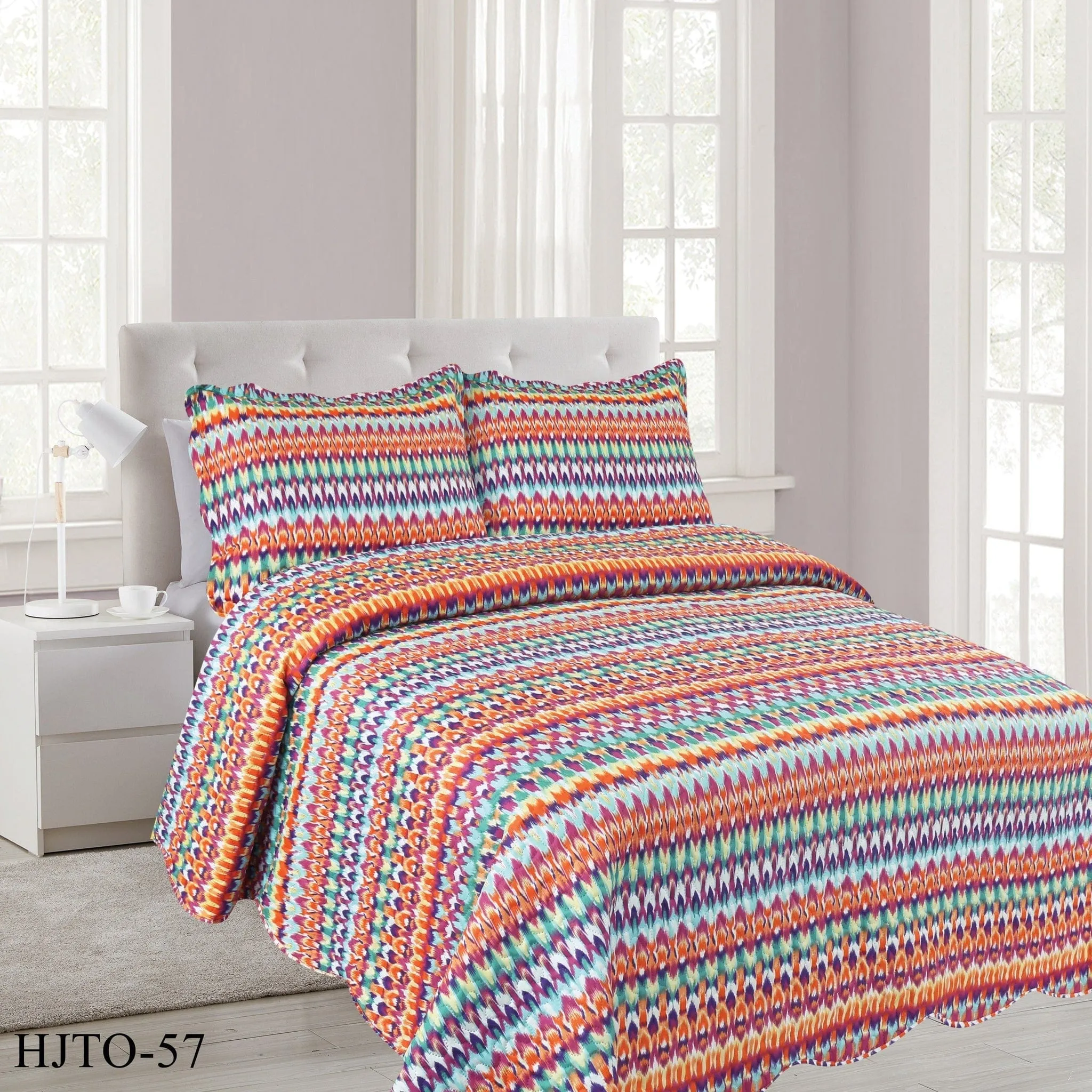 Luxury Flat Quilt Set Queen 3 Piece HLTO-57