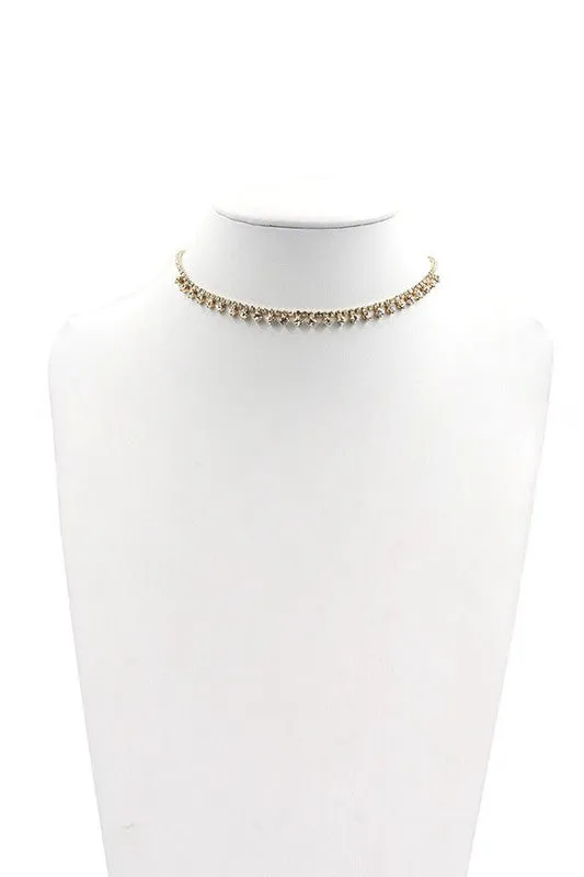 LUXURY GOLD RHINESTONE CHOCKER