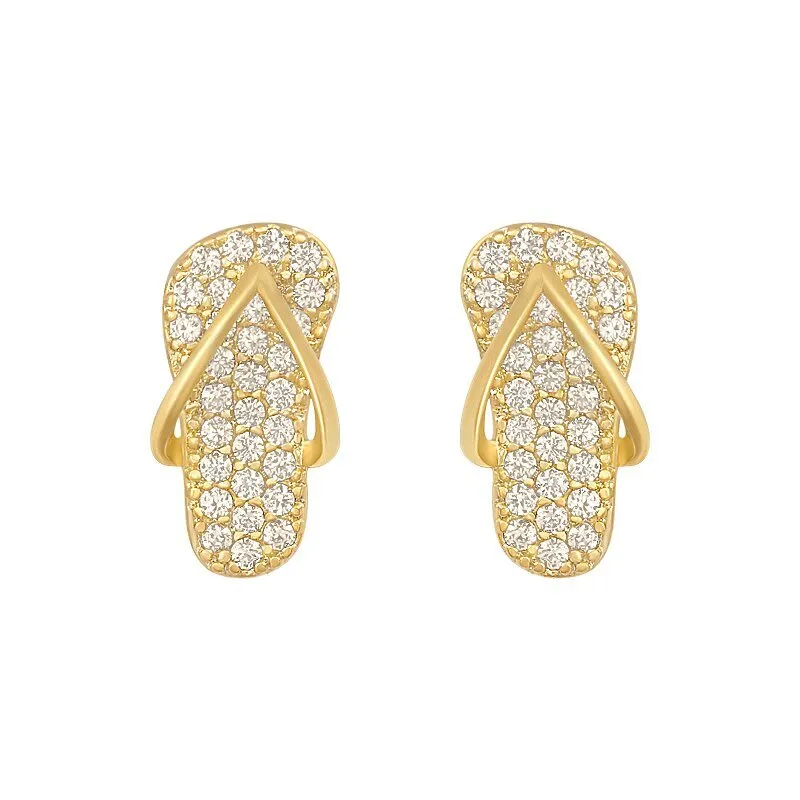 Luxury Gold Shoes Stud Earrings Pendant Necklace For Woman Jewelry