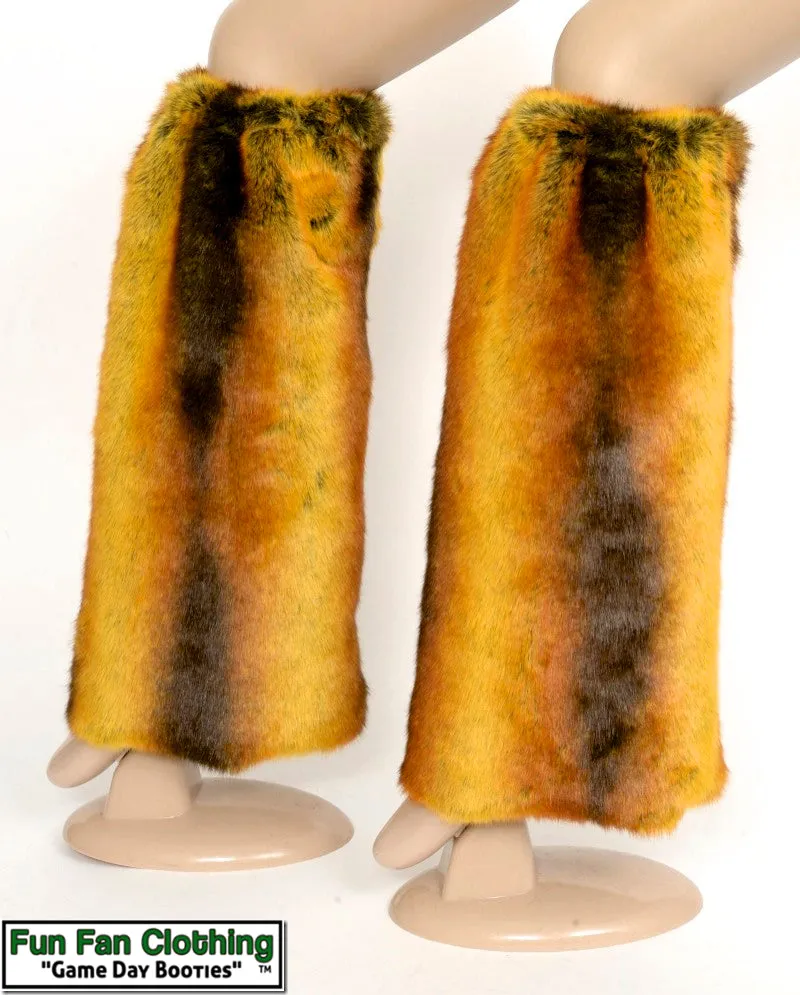 Luxury Orange Fur Leg Warmers - Game Day Booties