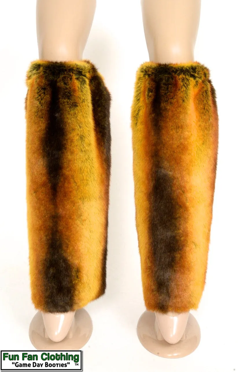 Luxury Orange Fur Leg Warmers - Game Day Booties