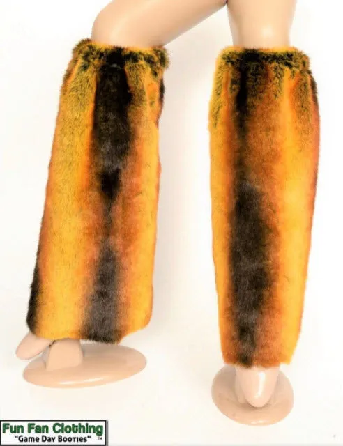 Luxury Orange Fur Leg Warmers - Game Day Booties