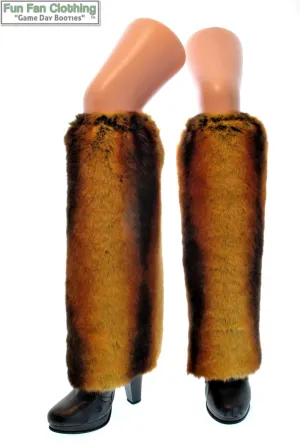 Luxury Orange Fur Leg Warmers - Game Day Booties