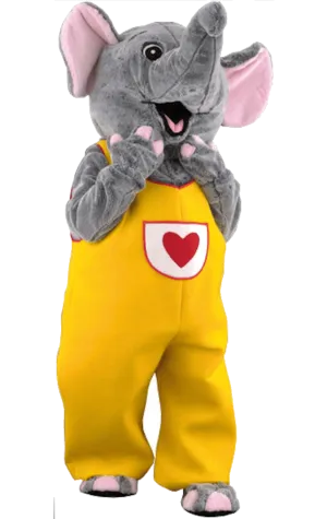 Luxury Smiling Elephant Mascot Costume