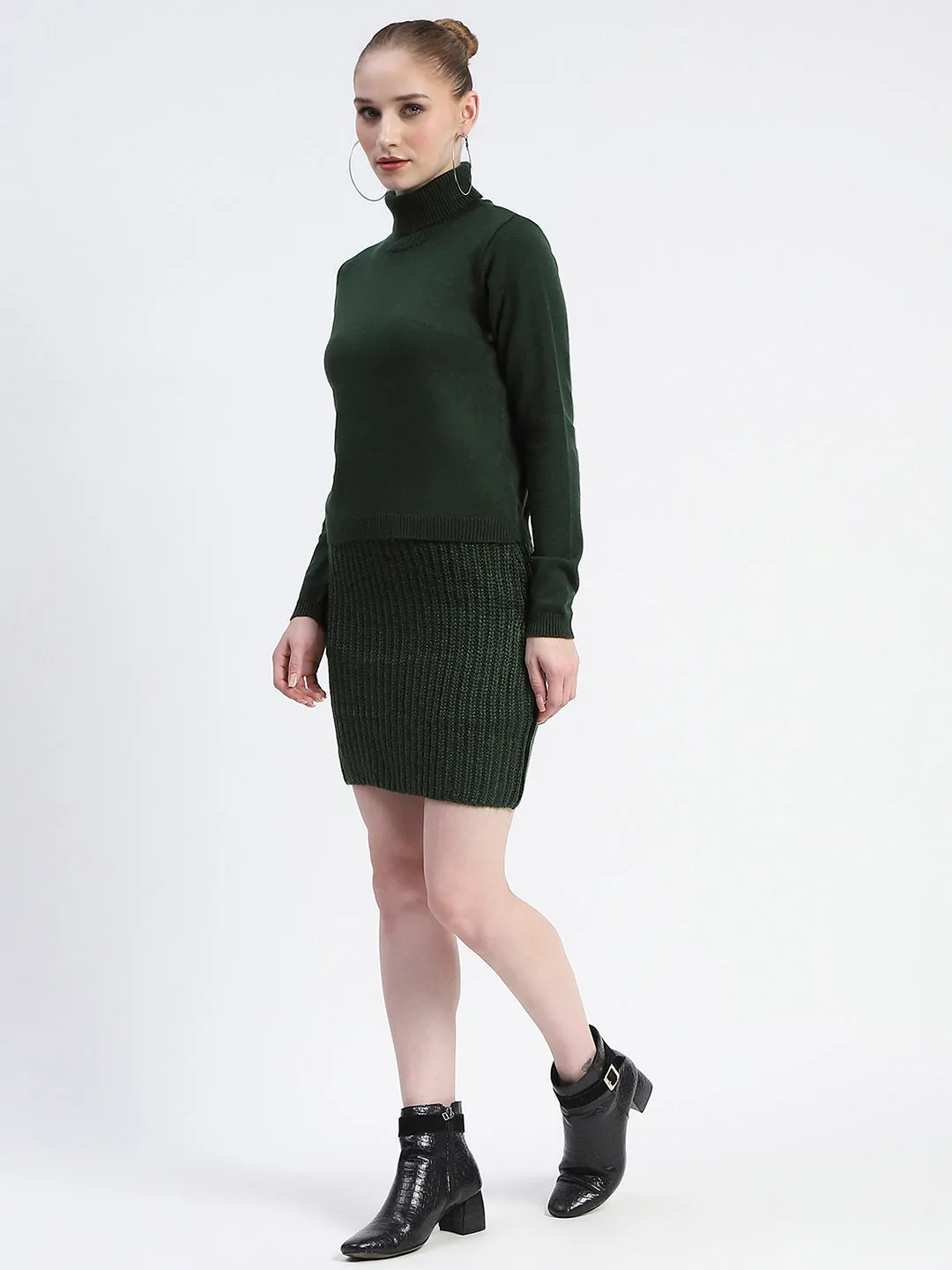 Madame Emerald Green Mini Dress and Shrug Co-ord Set
