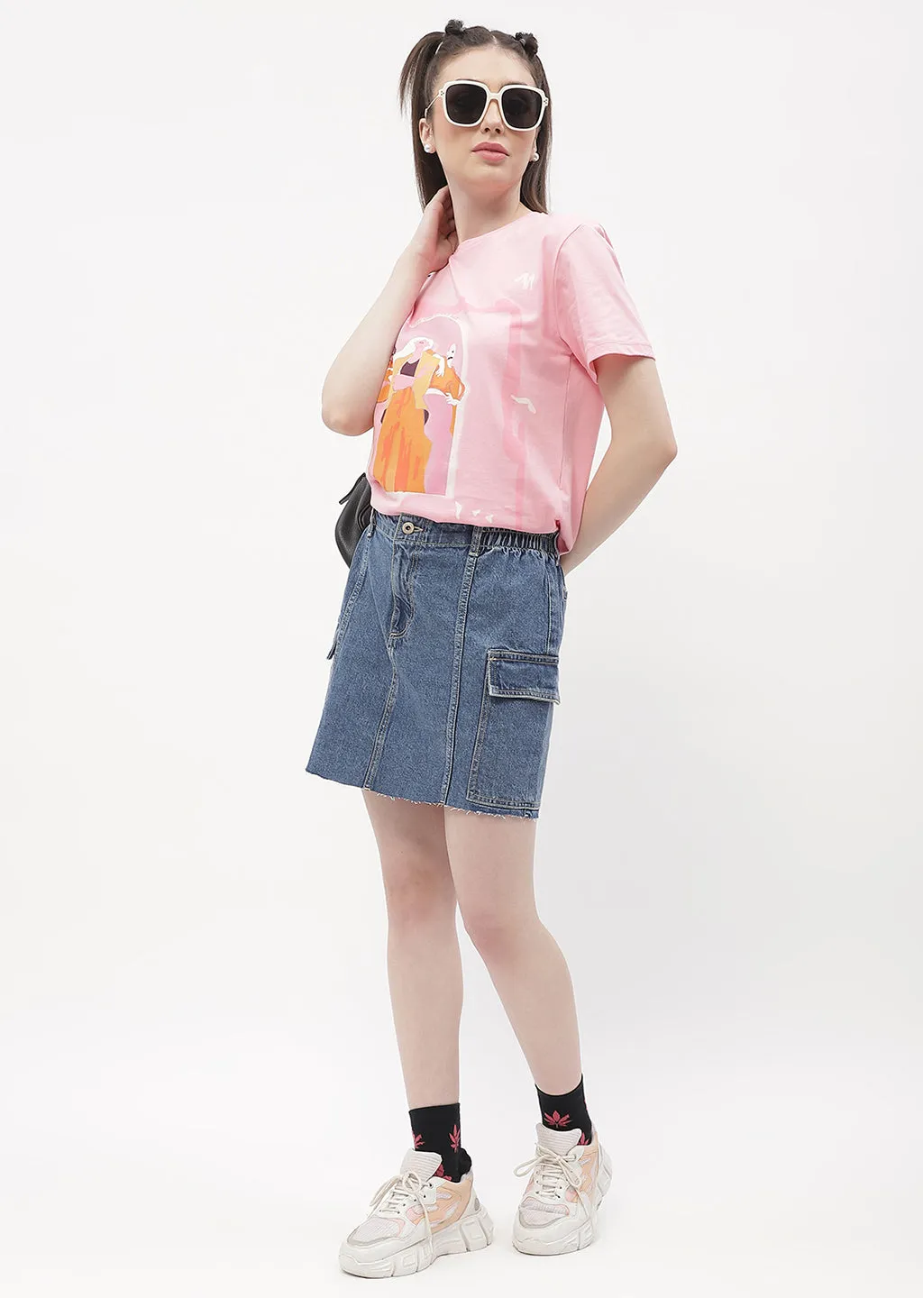 Madame Flap Pocket Blue Mini Skirt
