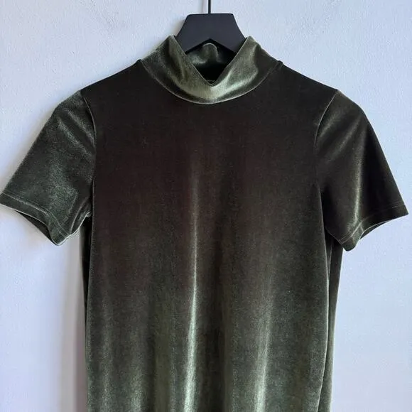 Madewell Velvet High Neck Mini Dress