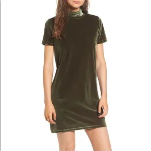 Madewell Velvet High Neck Mini Dress