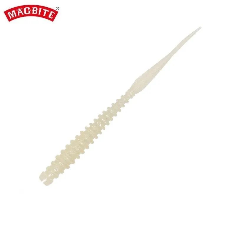 MAGBITE Booty Boost Ajing Soft Plastics 3" - Pearl White Glow