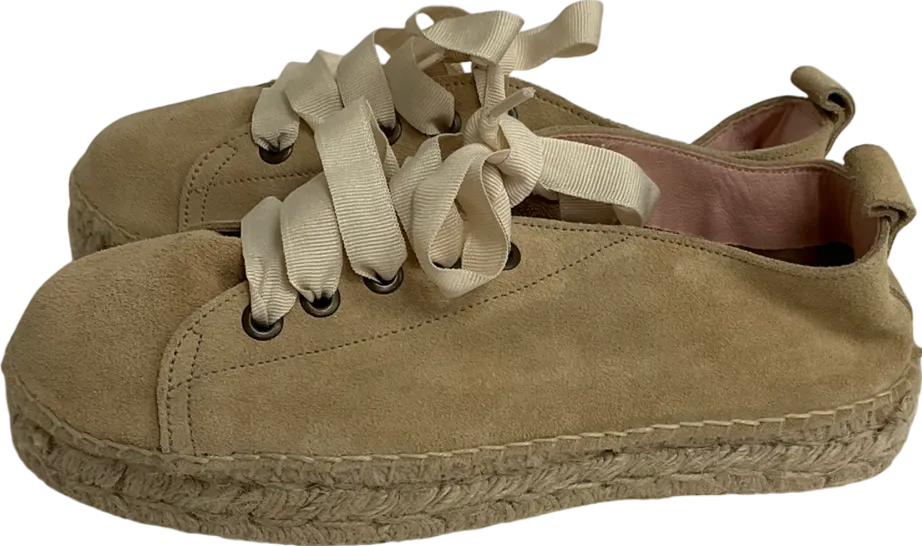 Manebi Beige Lexi Suede Espadrille No Size