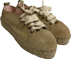 Manebi Beige Lexi Suede Espadrille No Size