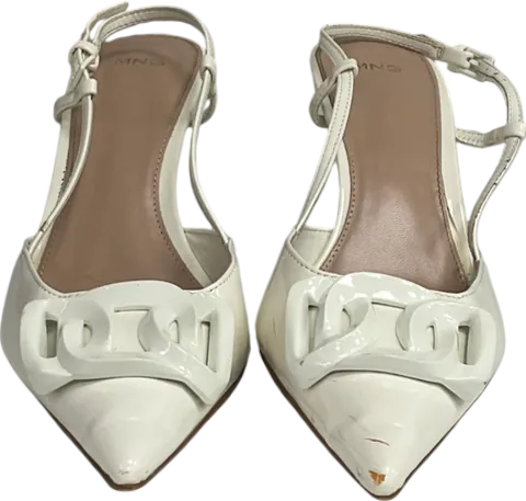 MANGO White Sling Back Heel Shoes UK 6 EU 39 👠