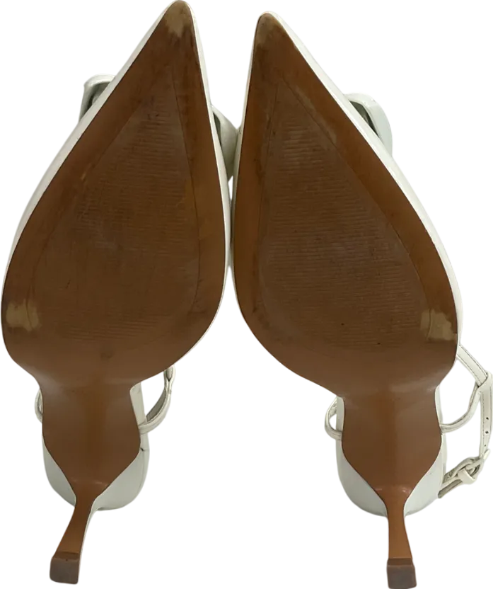 MANGO White Sling Back Heel Shoes UK 6 EU 39 👠