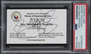 Manny Pacquiao Authentic Signed Philippines HOR Business Card PSA Slabbed