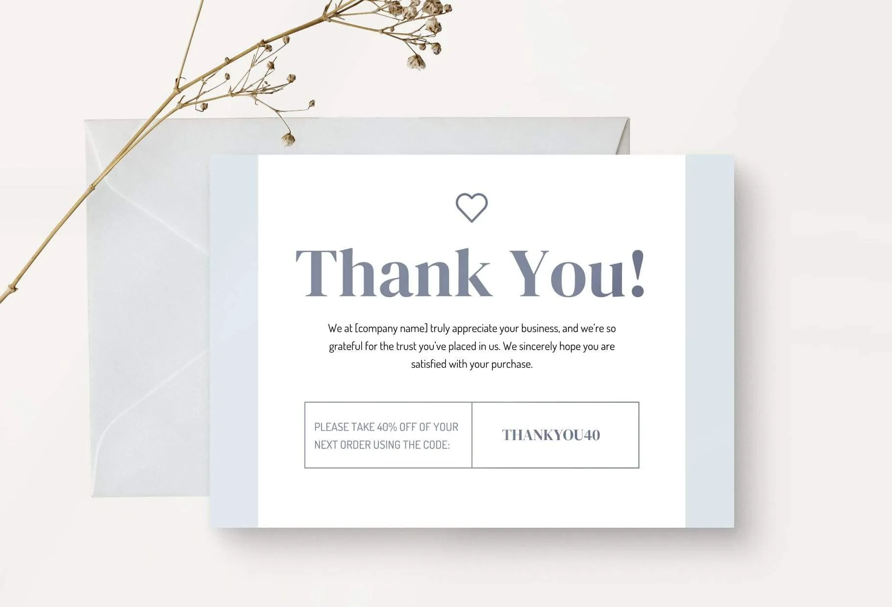 Marcela Printable Thank You Card Packaging Insert Note Canva Template