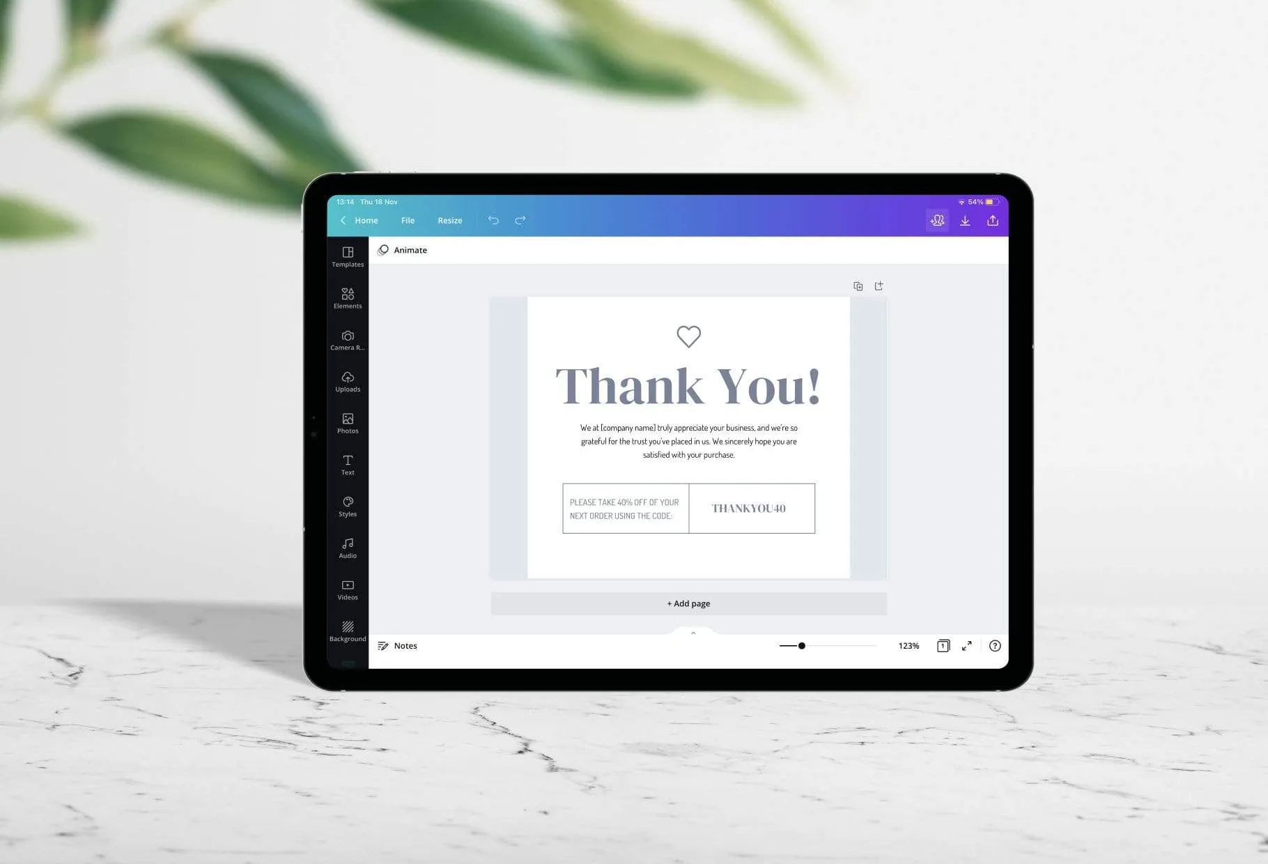 Marcela Printable Thank You Card Packaging Insert Note Canva Template