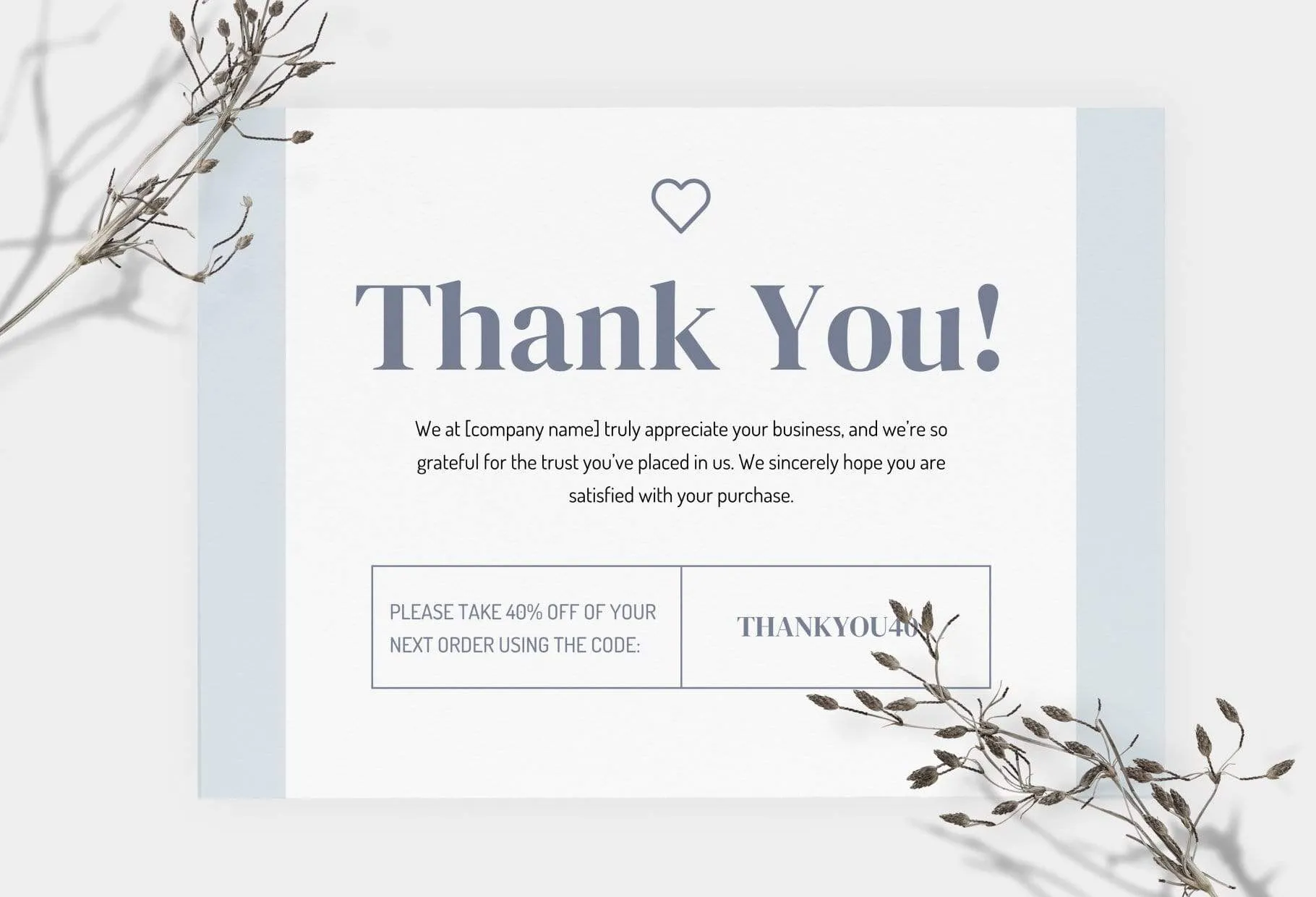 Marcela Printable Thank You Card Packaging Insert Note Canva Template