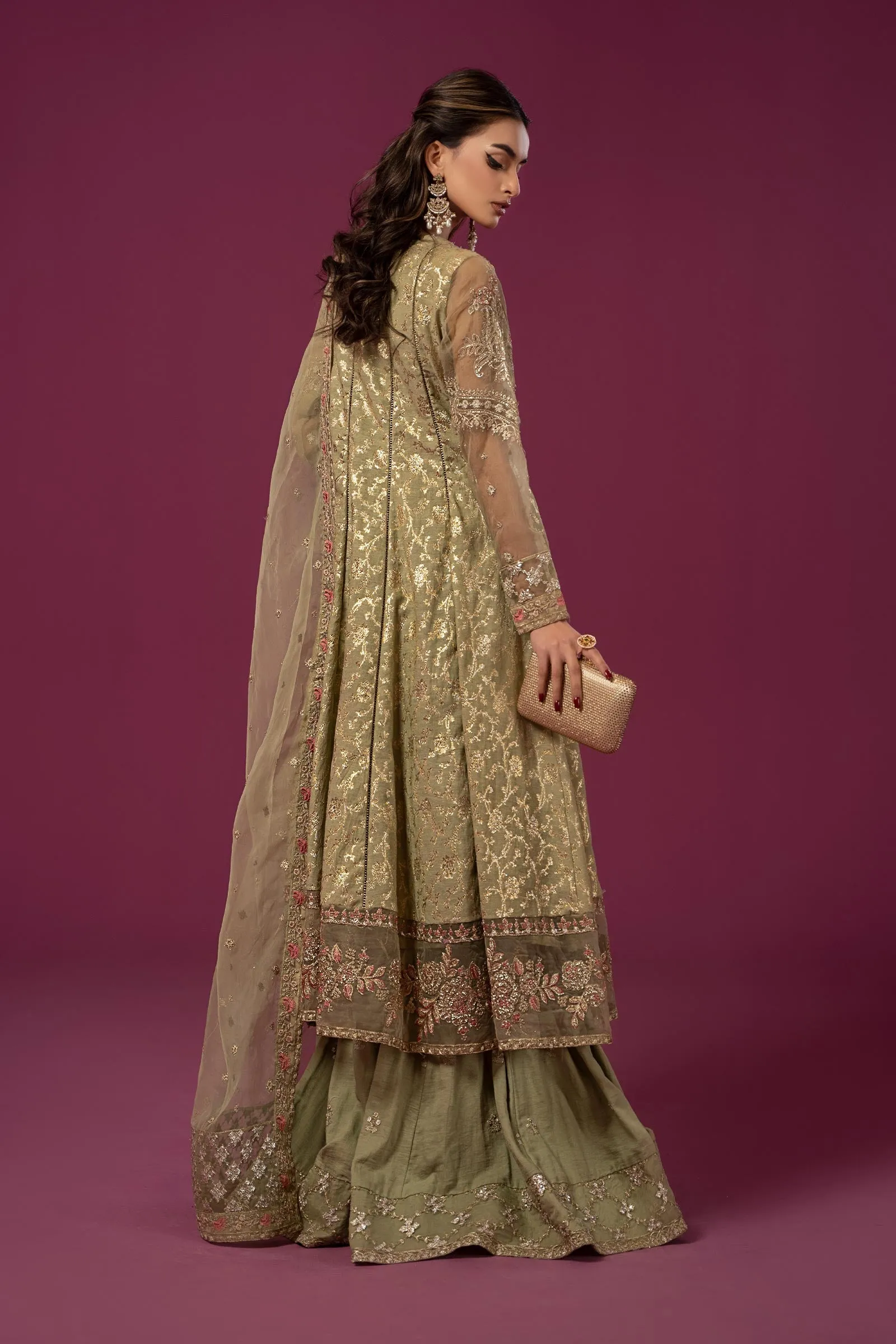 Maria B Luxury Formal Angrakha Trousers Pakistani Party Dress