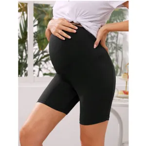 Maternity Solid Biker Shorts