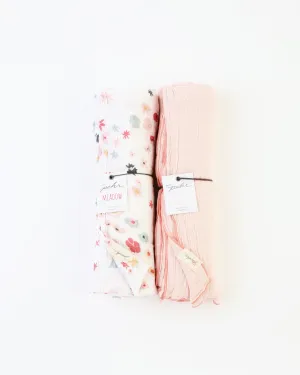 Meadow/Pink Swaddle Set