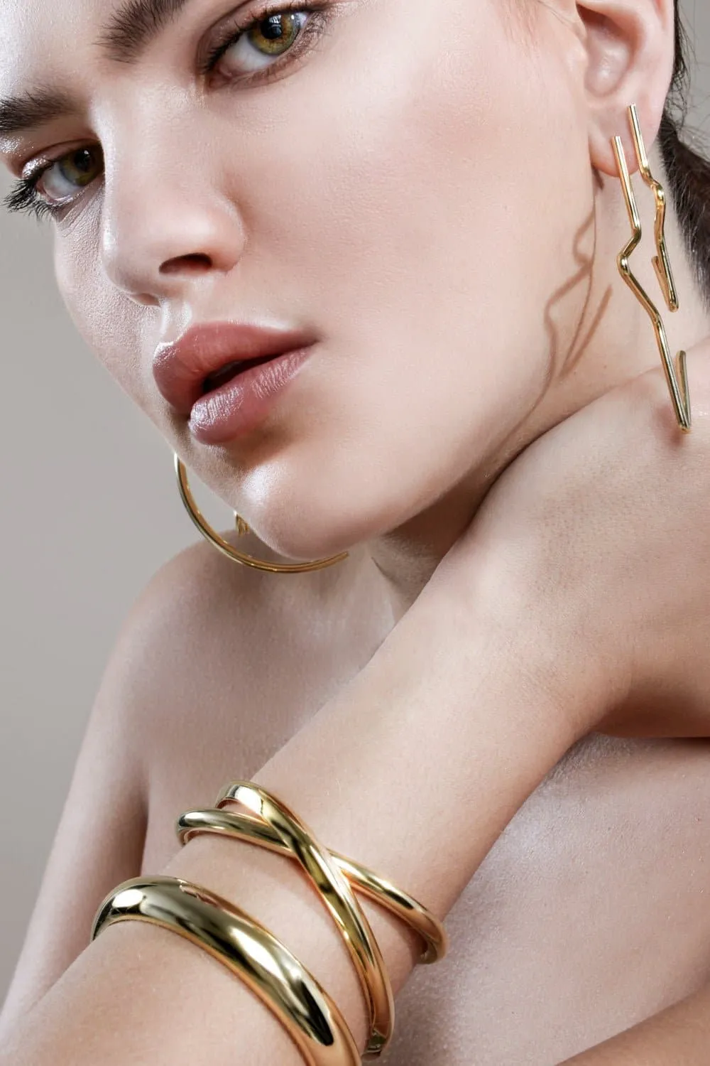 Medium 1/2 Star Earrings